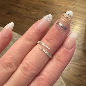 Ring Concierge WG Open Diamond Double wrap ring Sz 6.5